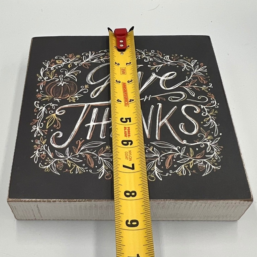 Primitives by Kathy Box Sign Home Decor OS Black NWOT Give Thanks Autumn - Picture 8 of 10